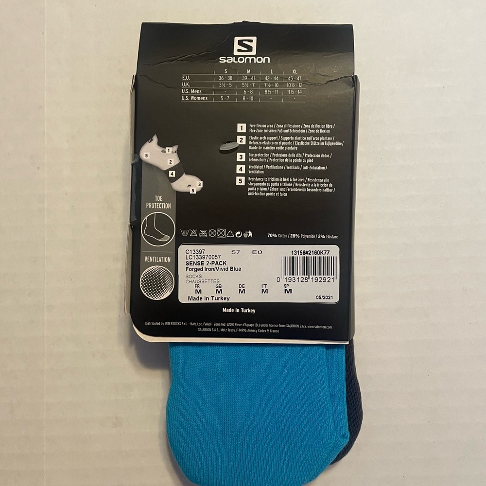 SALOMON RUNNING SENSE ANKLE SOCKS Unisex Medium - Picture 6 of 7